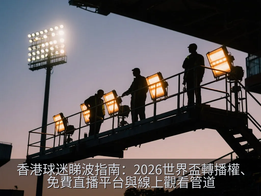 在咖啡廳中，一位市民正手持平板電腦觀看體育賽事數據與直播畫面，展現現代線上睇波的便利
